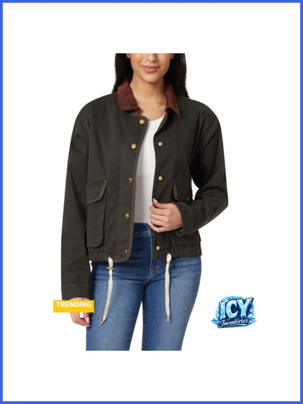 Women's Stretch Canvas Barn Jacket Casual Long Sleeve Workwear